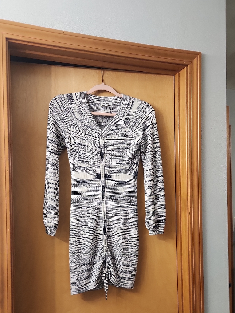 Steve Madden Gray & White Ribbed Sweater Dress Size Small